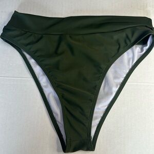 NWOT! Green High waisted and Cheeky swim bottoms size XL